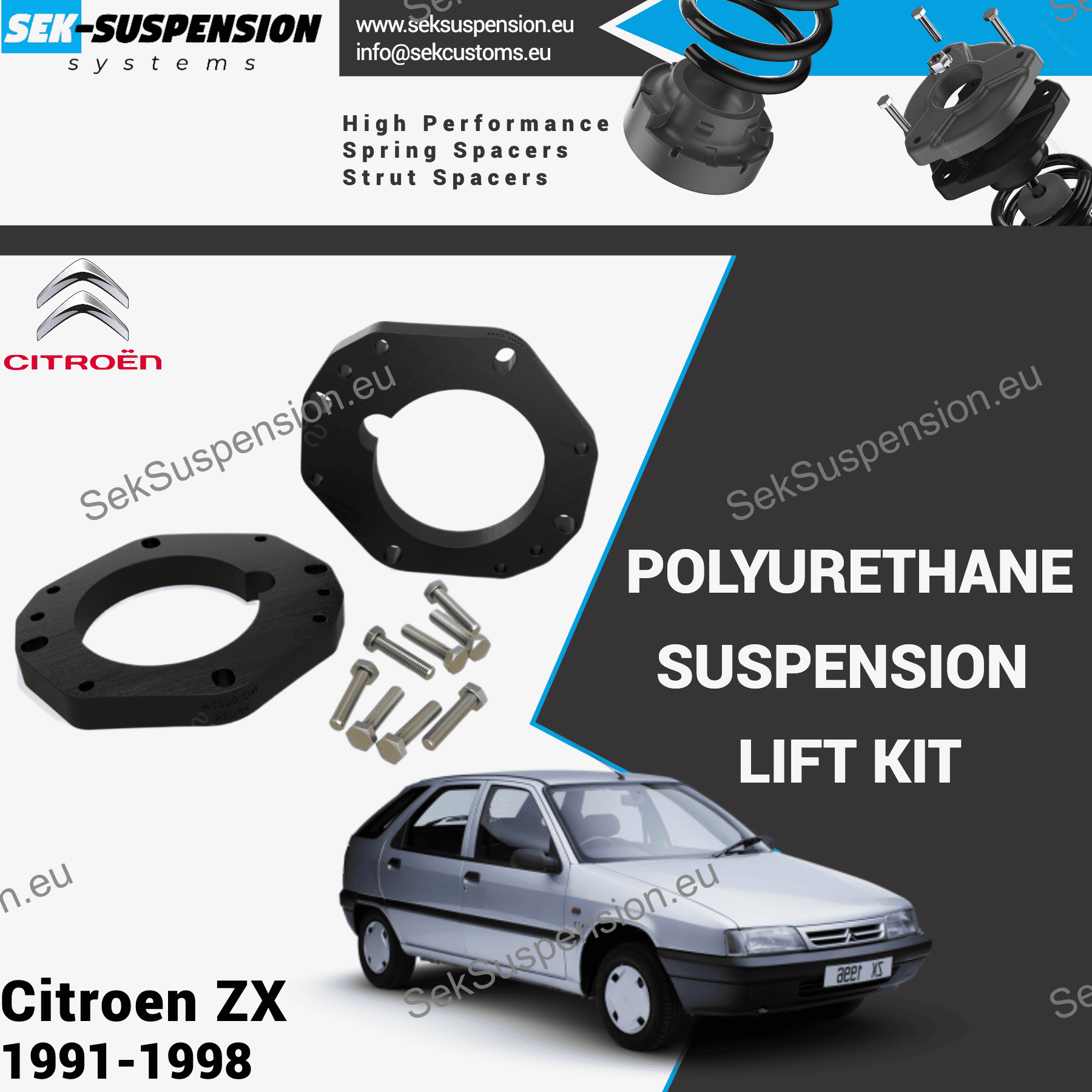 Citroen ZX front Suspension Lift Kit– SekSuspension Citroen ZX front Suspension Lift Kit– SekSuspension