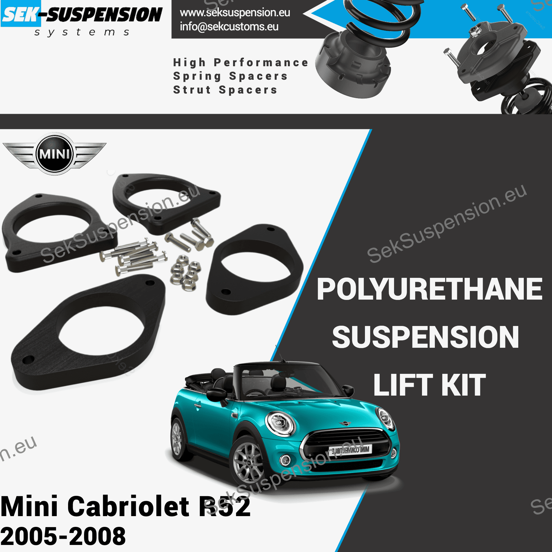 Mini Cooper Cabriolet Suspension Lift Kit (R52)– SekSuspension
