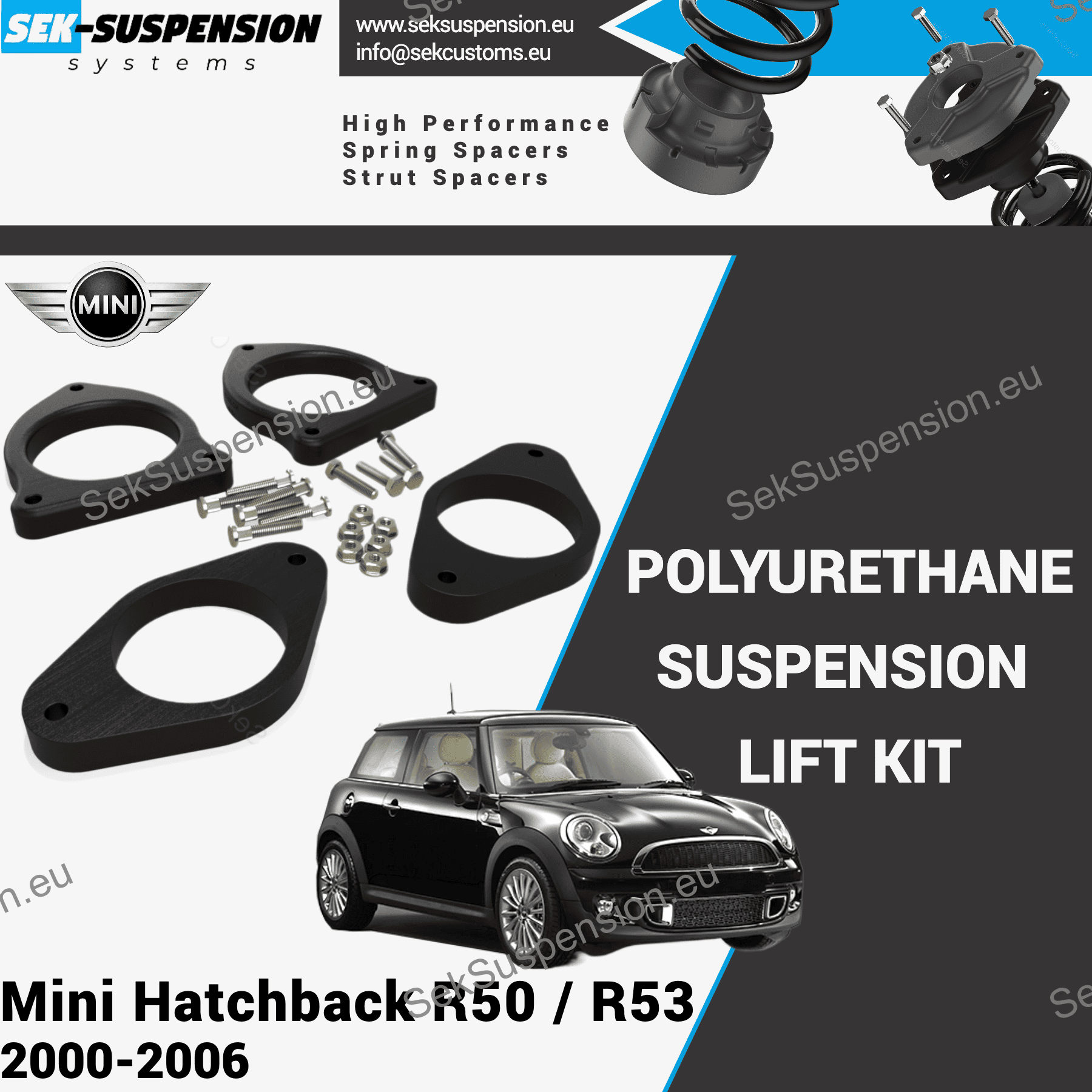 Mini Cooper Hatchback Suspension Lift Kit (R50 R53)– SekSuspension