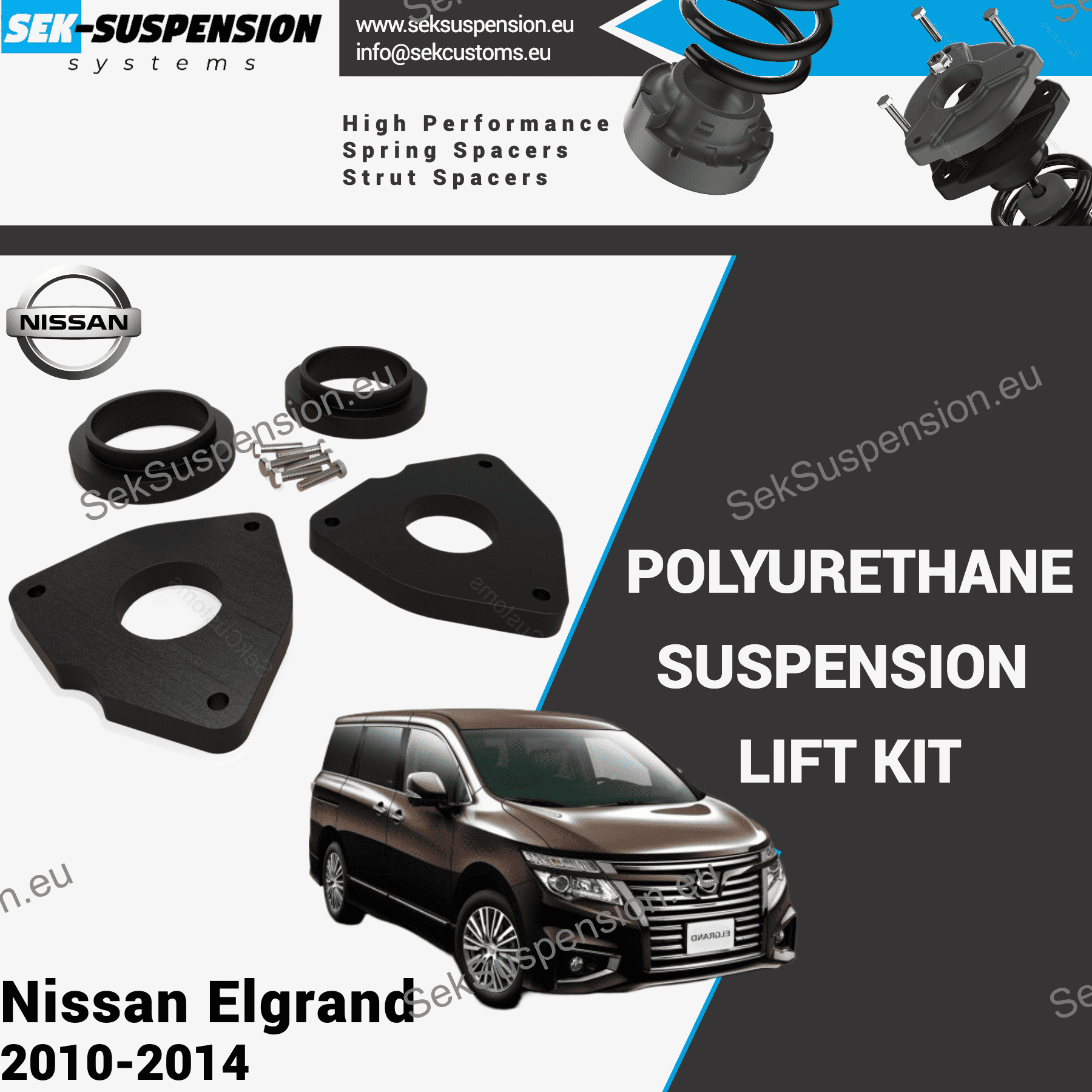 DEAL サスペンションキット 調整可能 nissan elgrand Nissan Elgrand Lift Kit– SekSuspension