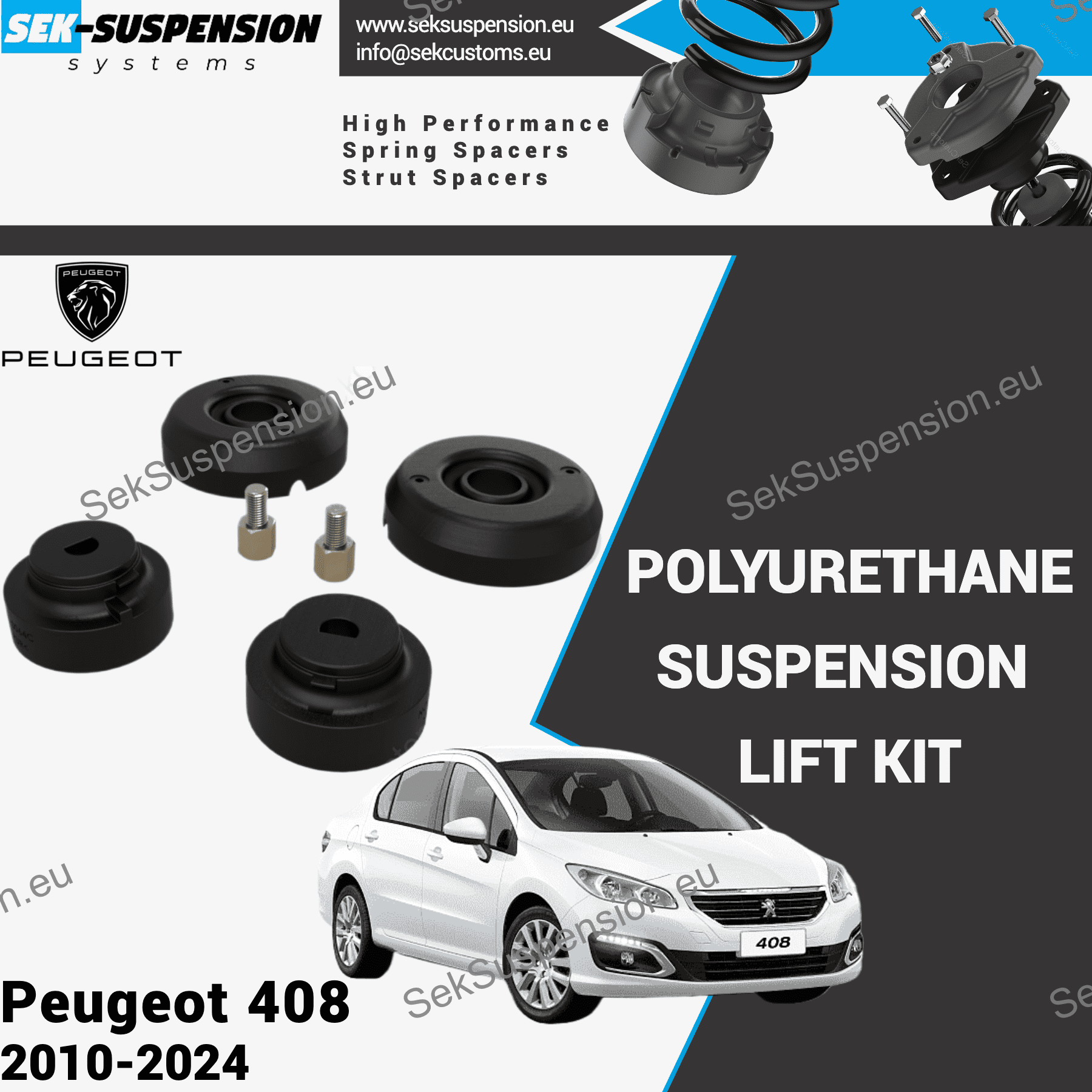 Peugeot 408 Suspension Lift Kit | Polyurethane Liveling Kit