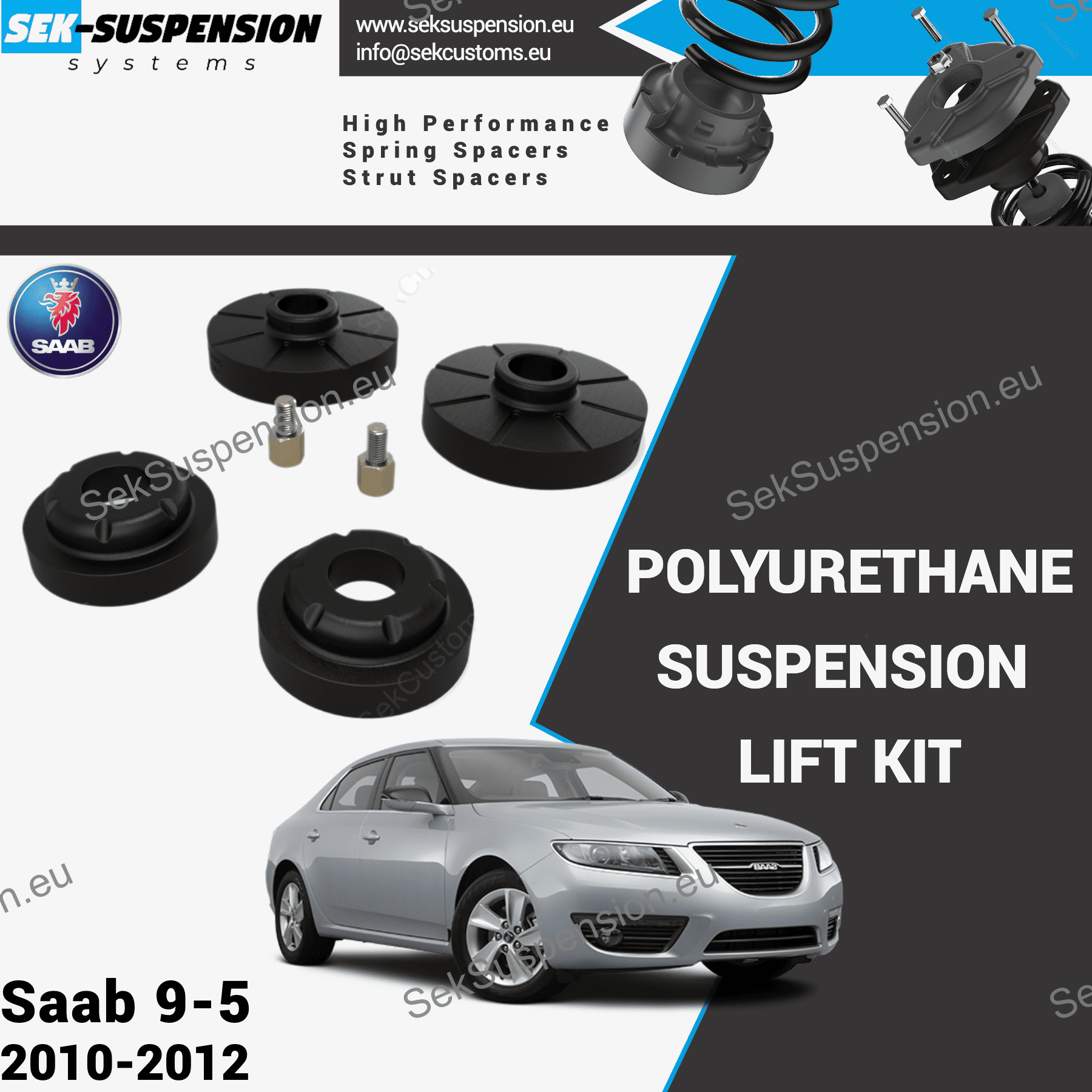 Saab 9-5 Suspension Lift Kit | Polyurethane Strut Spacers
